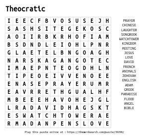 Word Search on Theocratic