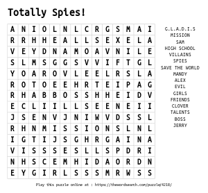 Word Search on Totally Spies!