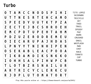 Word Search on Turbo