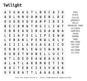 Word Search on Twilight