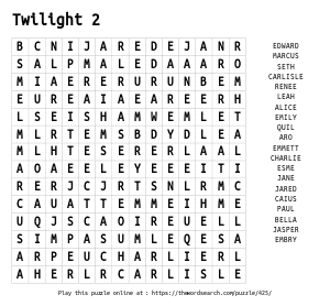 Word Search on Twilight 2