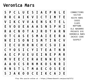 Word Search on Veronica Mars