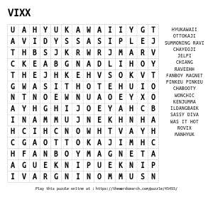Word Search on VIXX