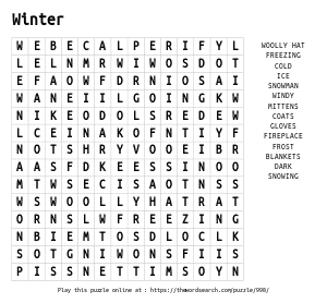 Word Search on Winter