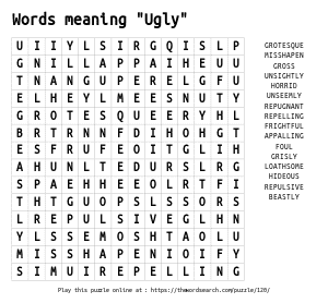 Word Search on Words meaning 