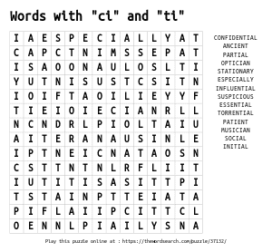 Word Search on Words with 