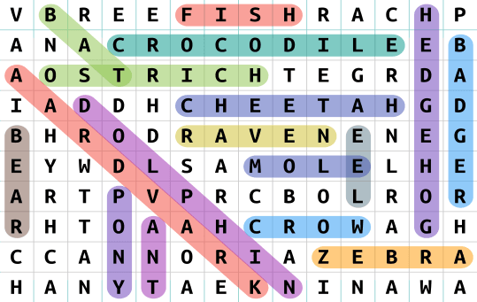 Animals - Word Search